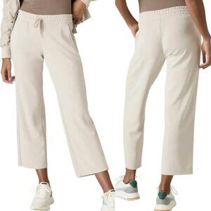 EUC ATHLETA Seasoft Mid-Rise Straight Crop Pant 982929 in Abalone Ivory Grey XL